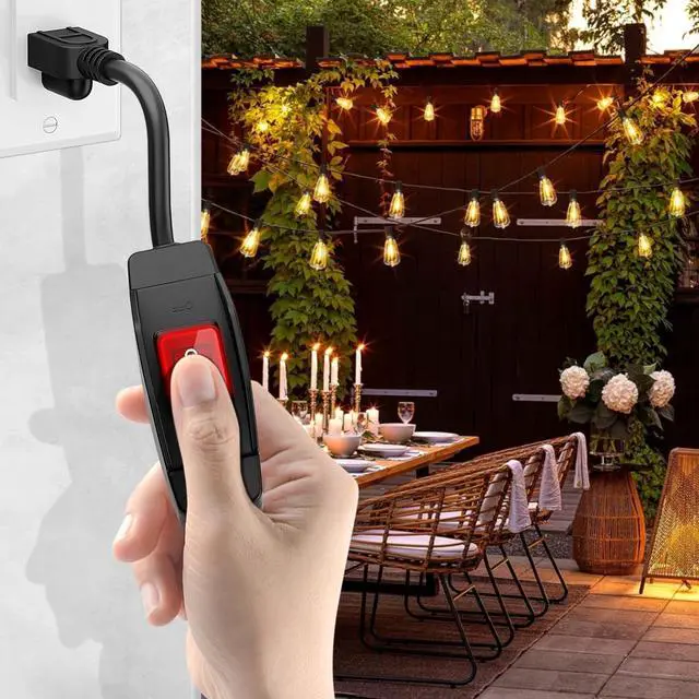 Alt view image 6 of 7 - KASONIC 1.5 FT Extension Cord with Switch, 14/3 AWG Gauge 1875W/15A Grounded Outlets 3 Prong Plugs with Safety Cover, Heavy Duty Cable On/Off Waterproof Switch,ETL Listed