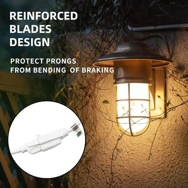 Alt view image 5 of 7 - Indoor Outdoor Extension Cord Weatherproof, UL Listed, 16 Gauge 30FT White 3 Prong Heavy Duty, 16/3 SJTW 13A Power Cord for Outdoor Lights, Appliances, Lawn