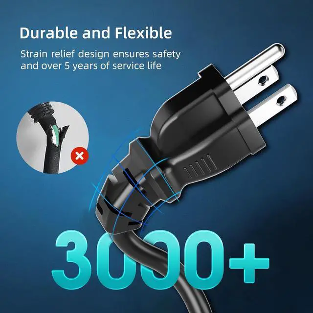 Main image of 50 FT Outdoor Extension Cord Waterproof, Black, 3-Prong Power Cord, 16 AWG SJTW, 13A 1625W, Grounded, General Purpose Long Extension Cord for Lawn & Garden, ETL Listed