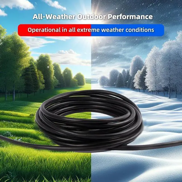 Alt view image 4 of 6 - 50 FT Outdoor Extension Cord Waterproof, Black, 3-Prong Power Cord, 16 AWG SJTW, 13A 1625W, Grounded, General Purpose Long Extension Cord for Lawn & Garden, ETL Listed