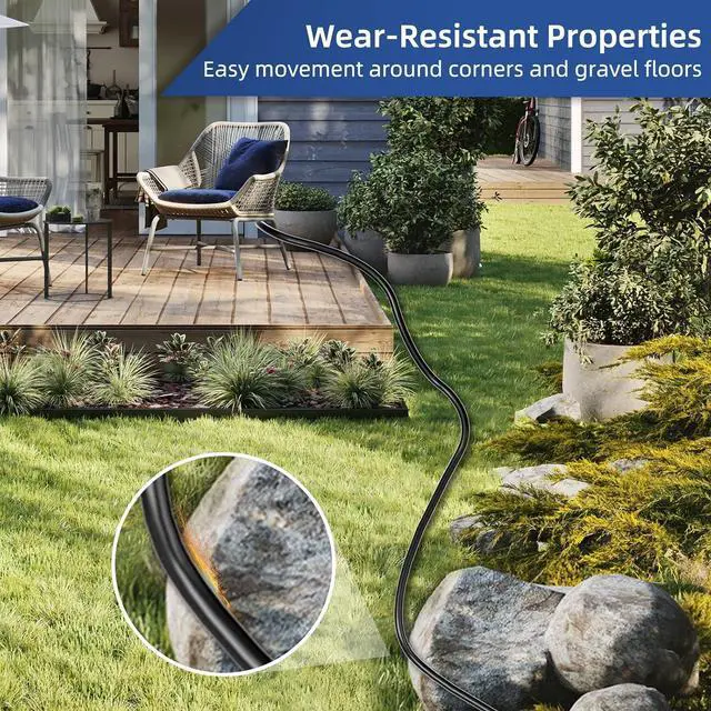 Alt view image 6 of 6 - 50 FT Outdoor Extension Cord Waterproof, Black, 3-Prong Power Cord, 16 AWG SJTW, 13A 1625W, Grounded, General Purpose Long Extension Cord for Lawn & Garden, ETL Listed