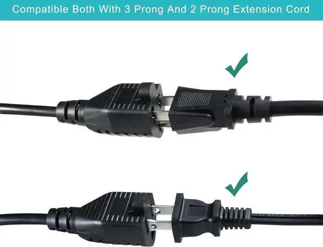 Alt view image 5 of 7 - 2FT Outdoor Extension Cord Splitter - 90-Degree Flat Plug Black 2 Way Waterproof Power Cord Y Splitter,1 to 2 Extension Cord, 125V 13 AMP 16AWG Short 3 Prong Extender Cord with 2 Outlets