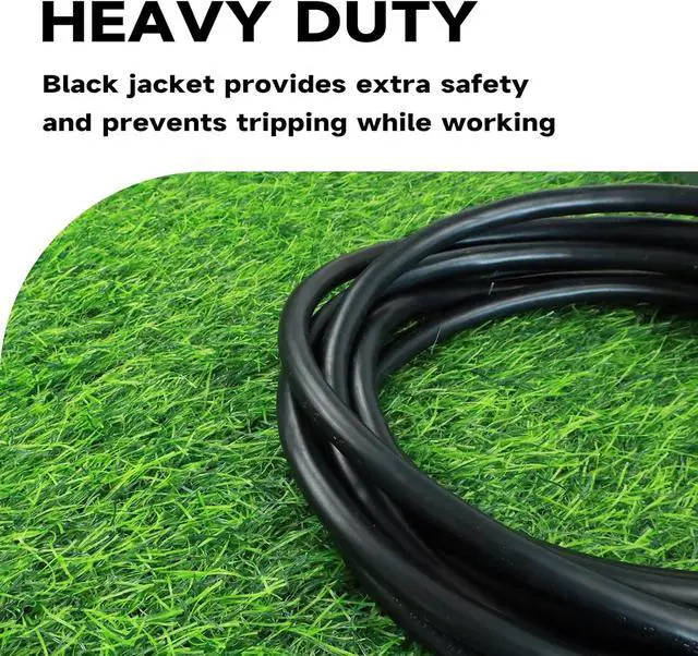 Alt view image 4 of 6 - Outdoor Extension Cord with Lighted End, 12 Gauge Heavy Duty 15 FT, 3 Prong Grounded 15 Amp Extension Cord, 12/3 SJTW Waterproof Power Cord for Appliance, UL Listed, Black