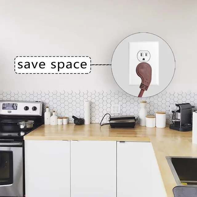 Alt view image 5 of 6 - Flat Plug Indoor Extension Cord, UL Listed, 16 Gauge 12FT Brown 3 Prong Heavy Duty, 16/3 SJTW 13A Power Cord for Lights, Appliances, Home