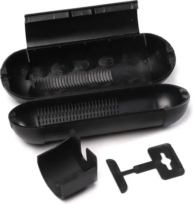 Alt view image 6 of 6 - (3-Pack) Outdoor Extension Cord Protective Cover Set for AWG12/14/16 Cords | Water-Resistant Holder for Holiday String Lights, Plugs and Wires | Capsule Shaped Protector with Large Compartment (Black)