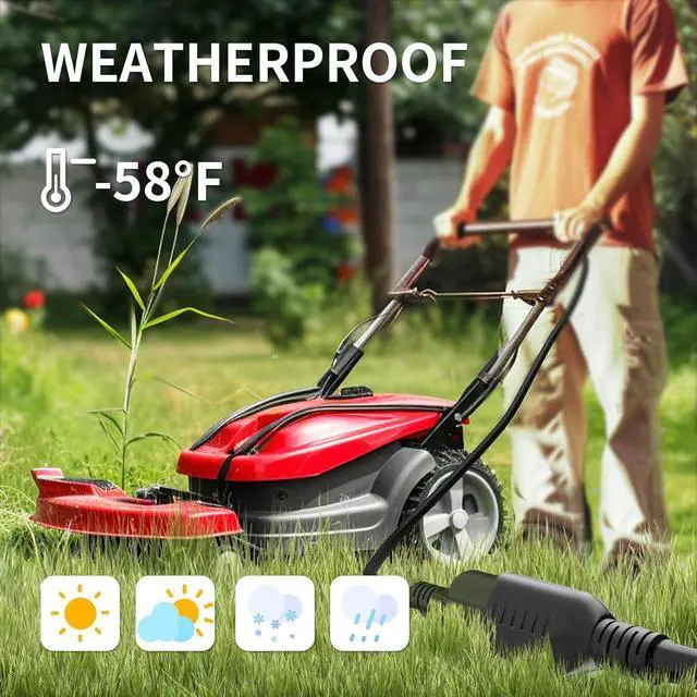 Alt view image 6 of 7 - 100 FT 16/3 Black Indoor Outdoor Extension Cord Waterproof, 3 Prong Flexblie SJTW Cold Weatherproof -50°C Appliance Extension Cord 10 AMP 1250W 16AWG Heavy Duty Electric Cable, ETL Listed