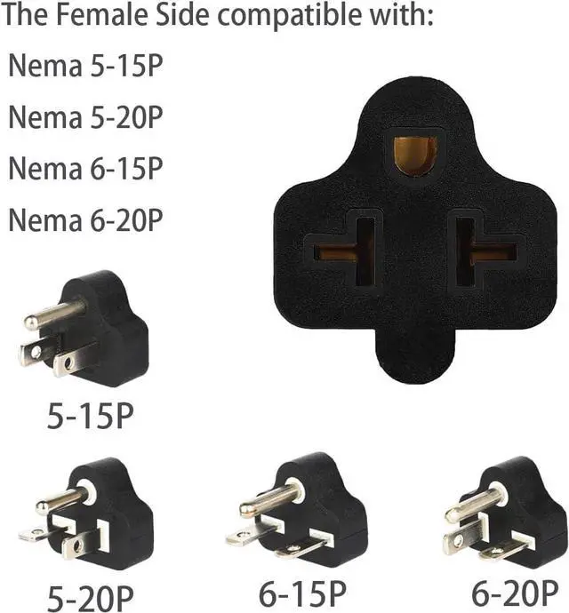 Alt view image 6 of 6 - (1.5Feet) Heavy Duty SJTW 12AWG Outdoor Waterproof Extension Switch Cord, in-Line On/Off Switch Extension Cord, IP57 Waterproof,Max.20A 125V 4-in-1 T-Blade Female.