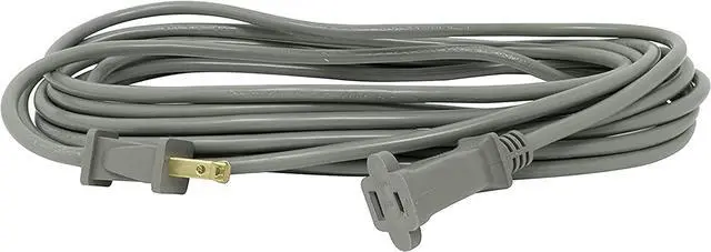 Main image of Woods Light Duty Extension Cord - 16 Gauge 2 Prong SVT - Flexible Vinyl Jacket to Prevent Tangles - Ideal for Indoor Use with Vacuums, Printers & Small Appliances - Gray Cord - 20 Feet