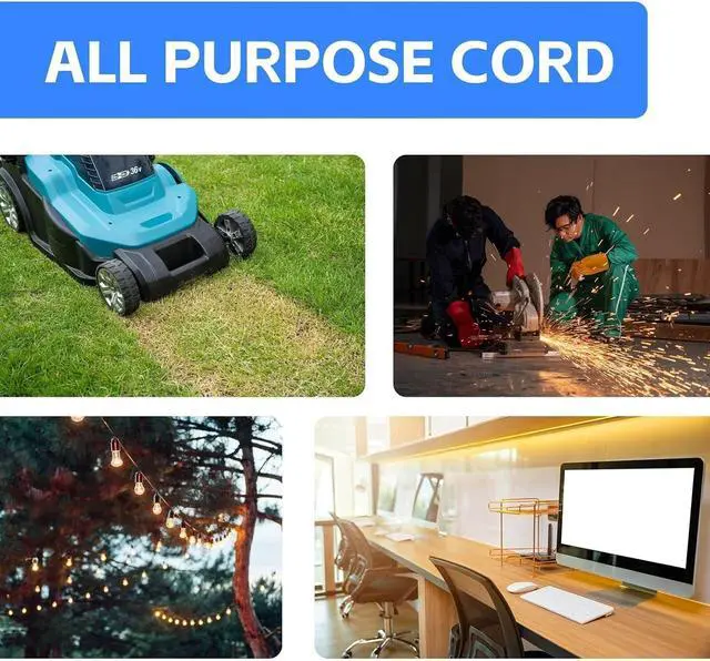 Alt view image 7 of 7 - Outdoor Extension Cord Waterproof 50 FT, 12 Gauge Heavy Duty Blue Extension Cord SJTW, Flexible Cold-Resistant 3 Prong Grounded Power Cord for Lawn, Garden, Appliance, UL Listed