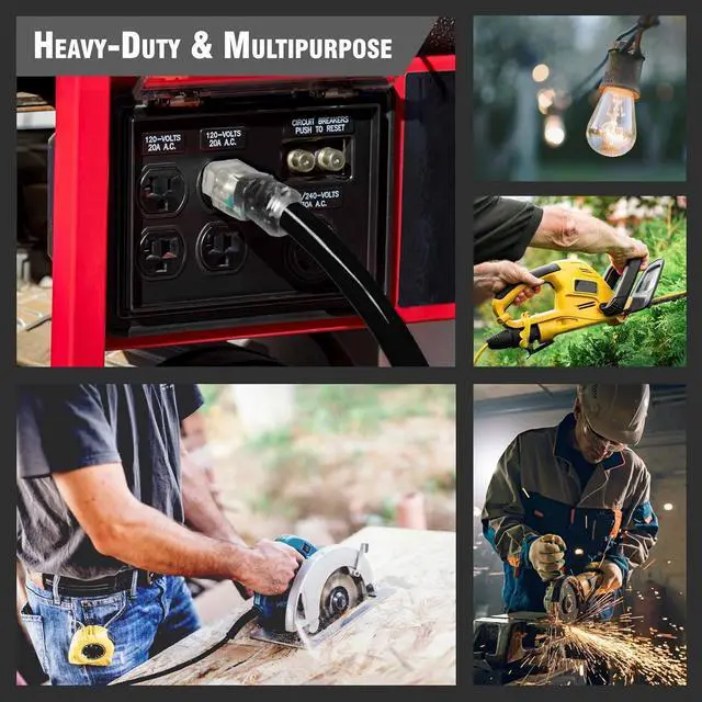 Alt view image 5 of 6 - 6 ft Heavy Duty Extension Cord - 12 Gauge Outdoor Extension_Cord - Lighted Single Outlet by Watt's Wire - 6' 12-Gauge Grounded 15 Amp Cord Splitter - extensiones electricas