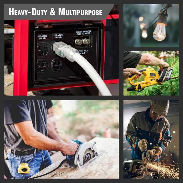 Alt view image 5 of 6 - 15 ft - 12 Gauge Heavy Duty Extension Cord - 3 Outlet Lighted SJTW - Indoor/Outdoor Extension_Cord by Watt's Wire - 15' 12-Gauge Grounded 15 Amp ExtensionCord