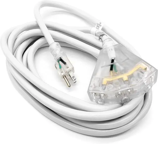 Alt view image 6 of 6 - 15 ft - 12 Gauge Heavy Duty Extension Cord - 3 Outlet Lighted SJTW - Indoor/Outdoor Extension_Cord by Watt's Wire - 15' 12-Gauge Grounded 15 Amp ExtensionCord