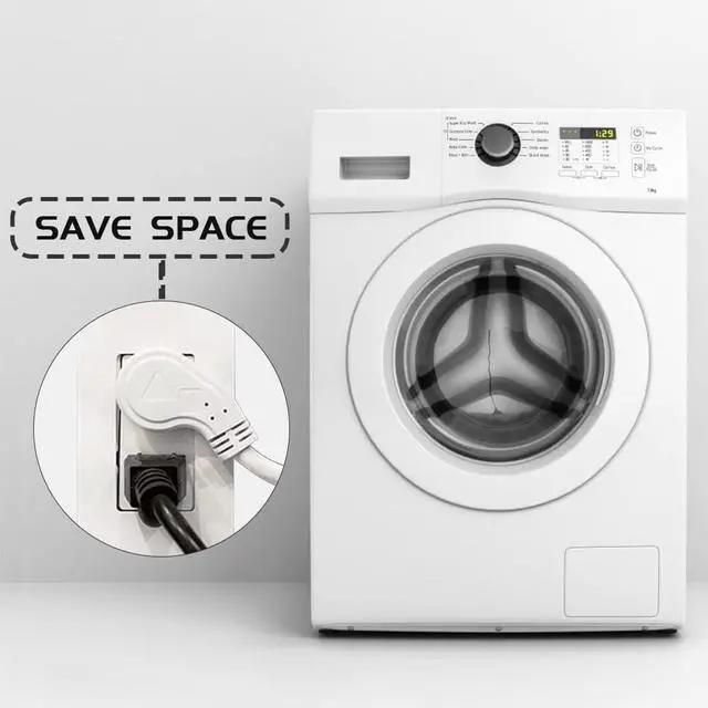 Alt view image 5 of 7 - Flat Plug Indoor Extension Cord, UL Listed, 16 Gauge 12FT White 3 Prong Heavy Duty, 16/3 SJTW 13A Power Cord for Lights, Appliances, Home