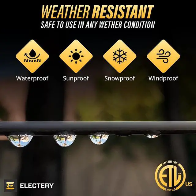 Alt view image 5 of 7 - Extension Cord Outdoor Multiple Plugs - 20 Ft Black Extension Outdoor Power Strip, 16/3 SJTW Waterproof Power Cable Indoor/Outdoor Multi Plug Outlet, ETL Listed