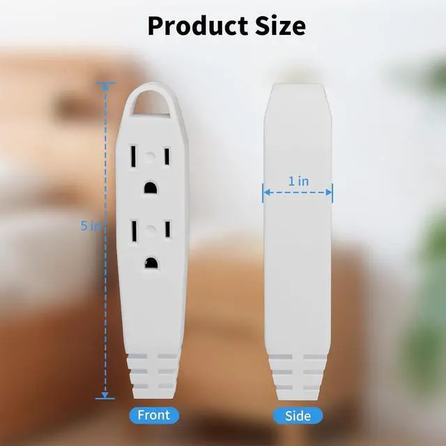 Alt view image 7 of 7 - K KASONIC - 6 Feet 3 Outlet Extension Cord 2 Pack - Triple Wire Grounded Multi Outlet, UL Listed 16/3 SPT-3, 13 Amp - 125V - 1625 Watts (White)