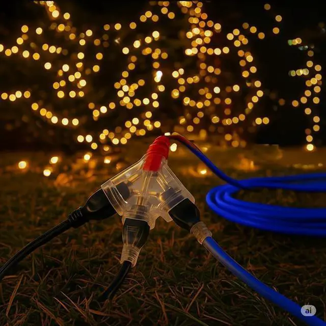 Alt view image 3 of 7 - 50 ft Extension Cord  14 Gauge (14/3), Heavy Duty, 15 Amp, 125V, 1875W  Indoor/Outdoor Use, Grounded Power Cord with Triple Outlet, 14 AWG, Weather-Resistant