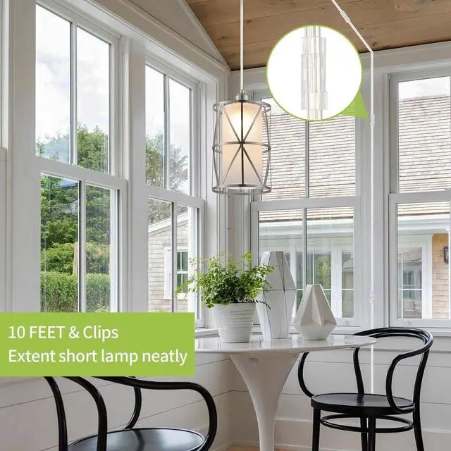 Alt view image 6 of 7 - 2 Pack Clear Extension Cord, 10 FT, UL-Certified Clear Extension Cord Indoor, 2 Prong Male to Female Slim Clear Extension Cords, 2x18 AWG, 125V 7A, Indoor, for Light & Small Appliances