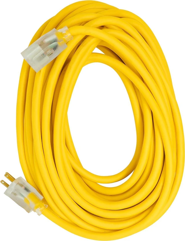Alt view image 2 of 7 - Southwire Polar Solar Extension Cord - Cold Weather Flexibility & Rugged Durability - SJEOOW Jacket - UL Listed - Oil & Chemical Resistant - 12/3 Gauge - 50 Foot - Yellow Outdoor Cord