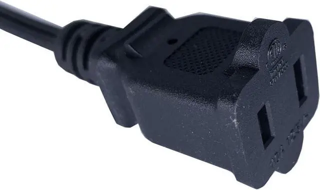 Alt view image 3 of 6 - Extension Cord 3 Feet, Short Small AC Power Cord 2 Prong, 18 AWG Power Cable for Indoor Use, Male to Female Extension Cord, NEMA 5-15P to NEMA 5-15R, Black 2 Pack