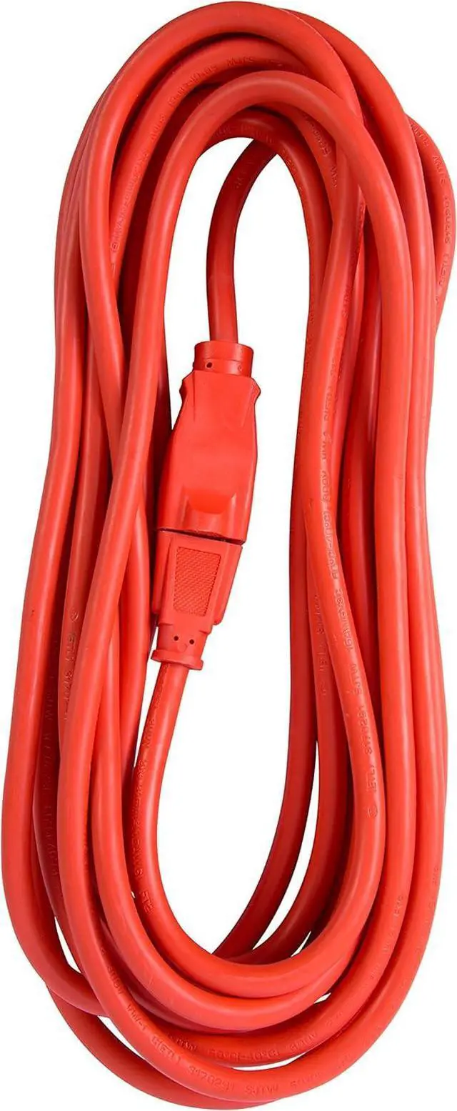 Main image of OC25143 Heavy-Duty Outdoor Single Receptacle Extension Cord, 25 ft, 14 AWG, 15A/125V AC, Orange