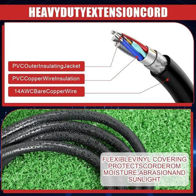 Alt view image 4 of 7 - Kanayu 10 Pcs Extension Cord, 16 AWG SJW Heavy Duty Power Cable 13 Amps 125V Extension Cable with 3 Prong for Indoor Outdoor Electrical Kitchen Appliances, UL Listed(6 Feet,Black)