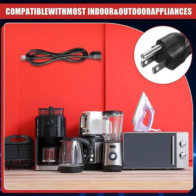 Alt view image 5 of 7 - Kanayu 10 Pcs Extension Cord, 16 AWG SJW Heavy Duty Power Cable 13 Amps 125V Extension Cable with 3 Prong for Indoor Outdoor Electrical Kitchen Appliances, UL Listed(6 Feet,Black)