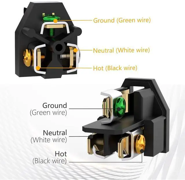 Alt view image 3 of 6 - STARELO Extension Cord Ends 125V 15A 2Pole 3Wire Male Plug and Female Connector Straight Blade Plug Replacement Electrical Extension Cord End(Male & Female 5 Set)