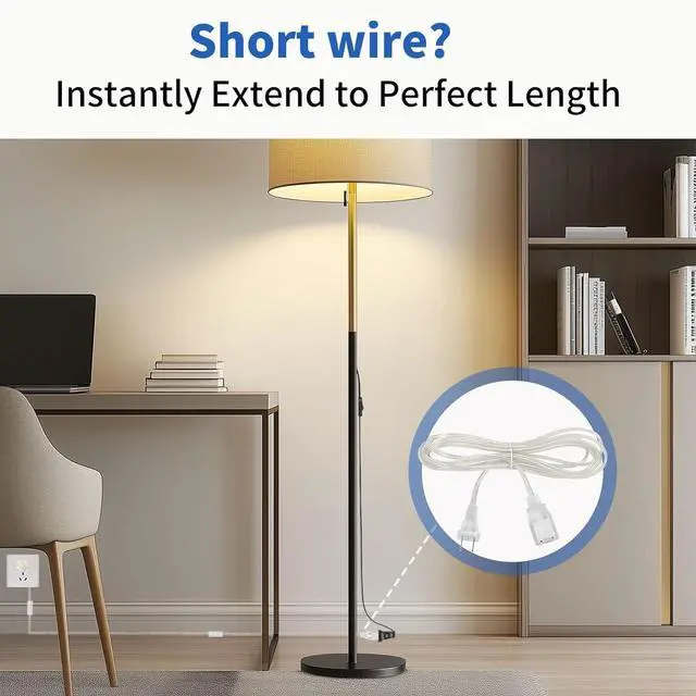 Alt view image 6 of 7 - Clear Extension Cord 6 Feet, UL-Certified Power Extension Cord, 2 Prong Extension Cords Male to Female, 2x18 AWG Extension Cable 125V 7A, Indoor Extension Cord for Light (1 Pack)
