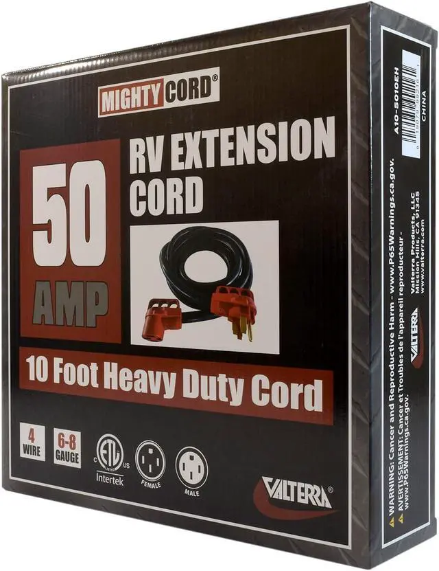 Alt view image 3 of 4 - Valterra Mighty Cord® RV 50-Amp Extension Cord, 10-Foot Power Extension Cord, Red