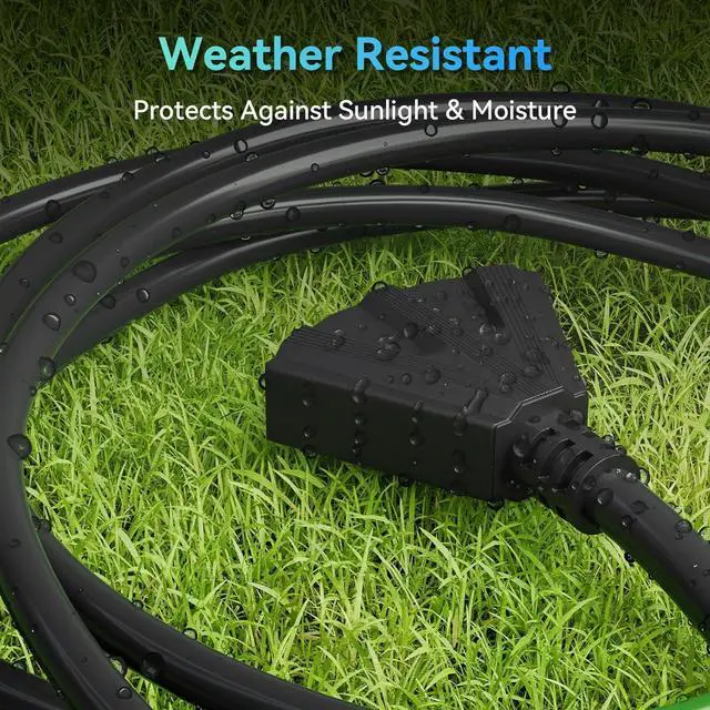 Alt view image 7 of 7 - K KASONIC - 10 Ft Extension Cord with 3 Outlets, UL Listed 16/3 SJTW 3-Wire Grounded, 13A 125V 1625W for Indoor/Outdoor Use - Black