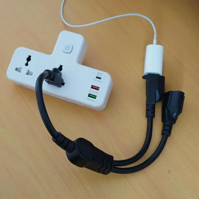 Alt view image 5 of 5 - SJT 1.5FT Black Power Cord Splitter - 1 to 2, 16AWG, Indoor Cable Strip Outlet Saver, Extension Cable for Computer & LED Stage Light 2 Pack