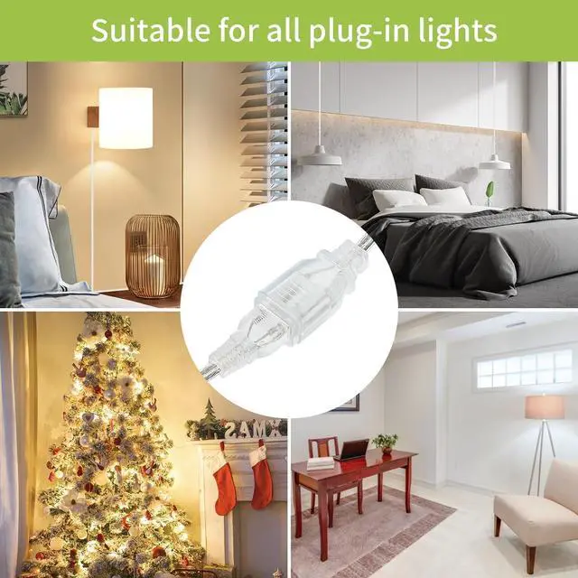 Alt view image 7 of 7 - Clear Extension Cord 6 Feet, 2 Pack Clear Extension Cord, UL-Certified Power Cord Extension, 2 Prong Extension Cord Male to Female, 2x18 AWG Thin Extension Cord 125V 7A, Indoor Extension Cords
