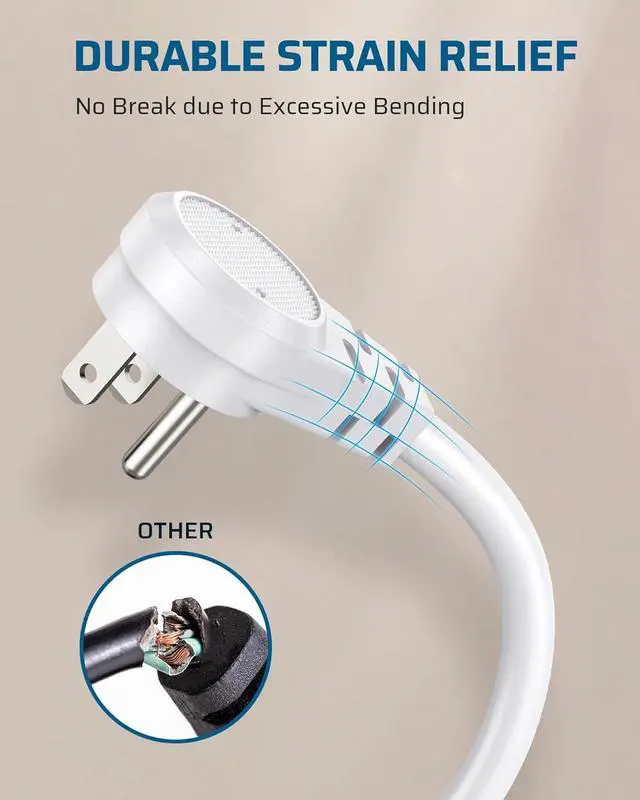 Alt view image 6 of 7 - DEWENWILS 1FT Extension Cord Indoor, 14 Gauge Short Flat Plug Extension Cord White with 3 Prong, Low Profile Power Cable SJT, ETL Listed, 3 Pack