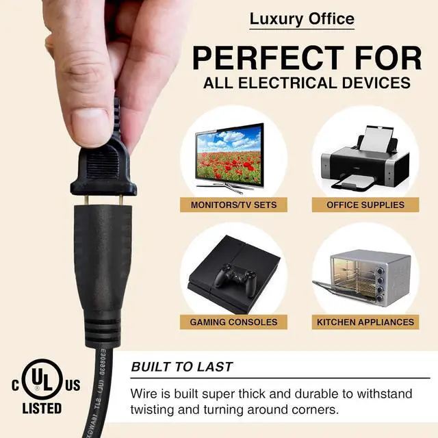 Alt view image 6 of 7 - Short Extension Cord 1 Ft 12 Inches, 16 AWG 3 Prong Male to Female - Flat Plug Short Indoor and Outdoor Extension Cord- 3 Prong Adapter Power Cord - Small Heavy Duty Plug Extender - Luxury Office