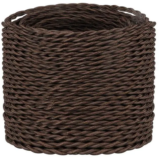 Main image of Helunsi 32.8ft Twisted Cloth Covered Wire, Brown 18/2 Cloth Covered Electrical Wire, 18 Wire Gauge 2-Conductor Fabric Covered Lamp Cord, Vintage Twisted Cloth Covered Wire, for DIY Projects (Brown)
