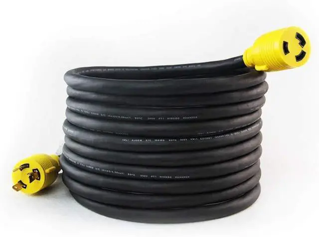 Main image of PLIS NEMA L6-30P to L6-30R Heavy Duty Generator Locking Power Cord,3X10 Gauge SJOOW Rubber Cable, Generator Lock Extension Cord with UL Listed, Black,250V,30Amp,7500W, 25FT