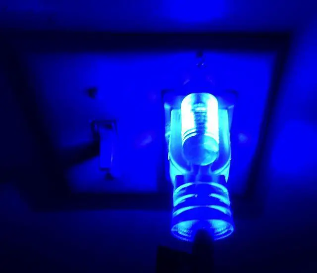 Alt view image 4 of 5 - OdorStop OSEC1430 Extension Cords with Blue LED Lights on Both Ends, 14/3 SJTW, 30-ft