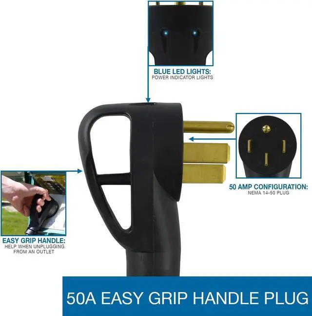Alt view image 2 of 6 - Conntek 15306 50 Amp RV Extension Cord- UL Listed, (30 Feet), 30 - Feet, Black