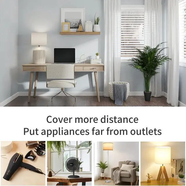 Alt view image 6 of 7 - Clear Extension Cord 15 Ft, UL-Certified Clear Extension Cord Indoor Thin, 2 Prong Extension Cords, Male to Female Invisible Extension Cord 2 x 16 AWG, Thin Extension Cords for Light (1 Pack)