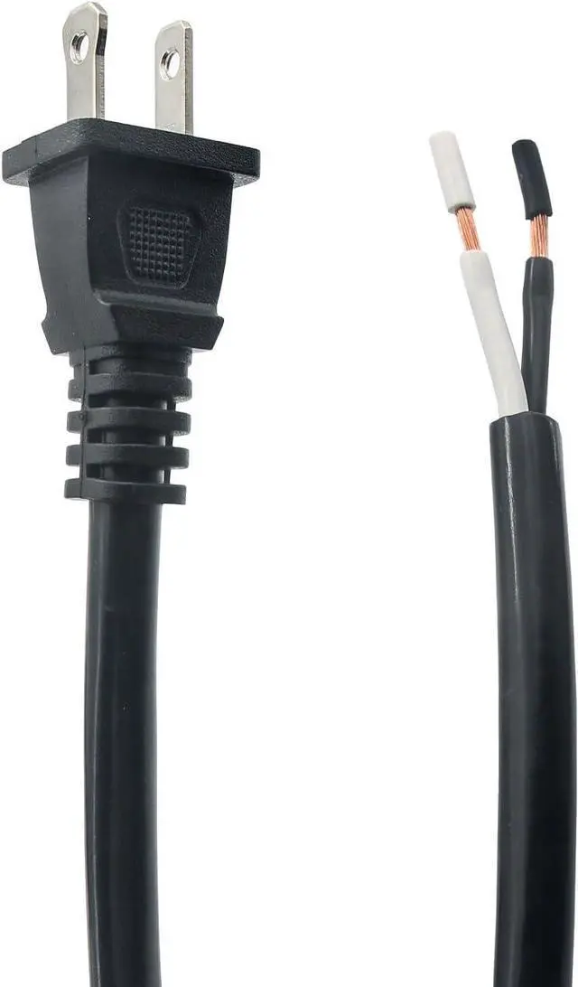Main image of Replacement Power Cord 2 Prong,14 AWG Heavy Duty 6.46Ft Cable 110V 115V 120V 300V for Appliance, NEMA 1-15P 2 Prong Plug US SJT 14AWG (14/2), Pigtail Cord