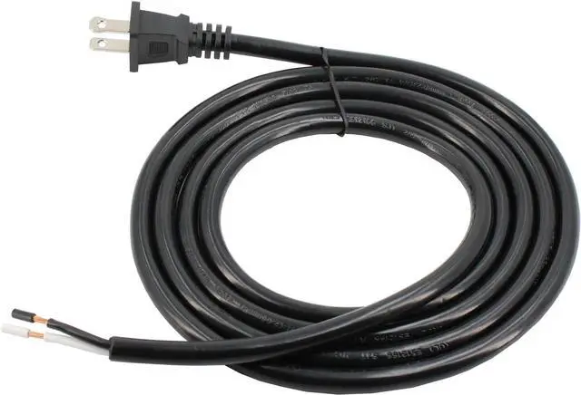 Alt view image 7 of 7 - Replacement Power Cord 2 Prong,14 AWG Heavy Duty 6.46Ft Cable 110V 115V 120V 300V for Appliance, NEMA 1-15P 2 Prong Plug US SJT 14AWG (14/2), Pigtail Cord