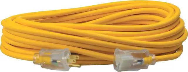 Alt view image 2 of 7 - Southwire Polar Solar Extension Cord - Cold Weather Flexibility & Rugged Durability - SJEOOW Jacket - UL Listed - Oil & Chemical Resistant - 14/3 Gauge - 100 Foot - Yellow Outdoor Cord