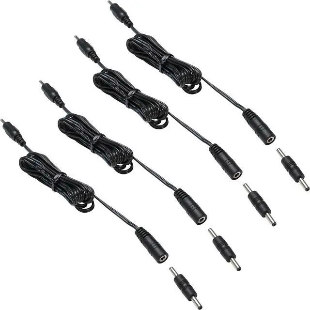 Main image of 3.5X1.35 DC Connector for AIBOO Single White Kitchen Light Bar, 22AWG,Black Extension Cords,5ft.(3.5 X 1.35 mm Black Cords,4 Packs)