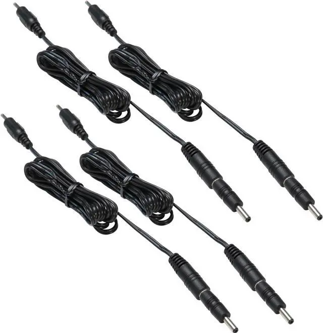 Alt view image 3 of 3 - 3.5X1.35 DC Connector for AIBOO Single White Kitchen Light Bar, 22AWG,Black Extension Cords,5ft.(3.5 X 1.35 mm Black Cords,4 Packs)