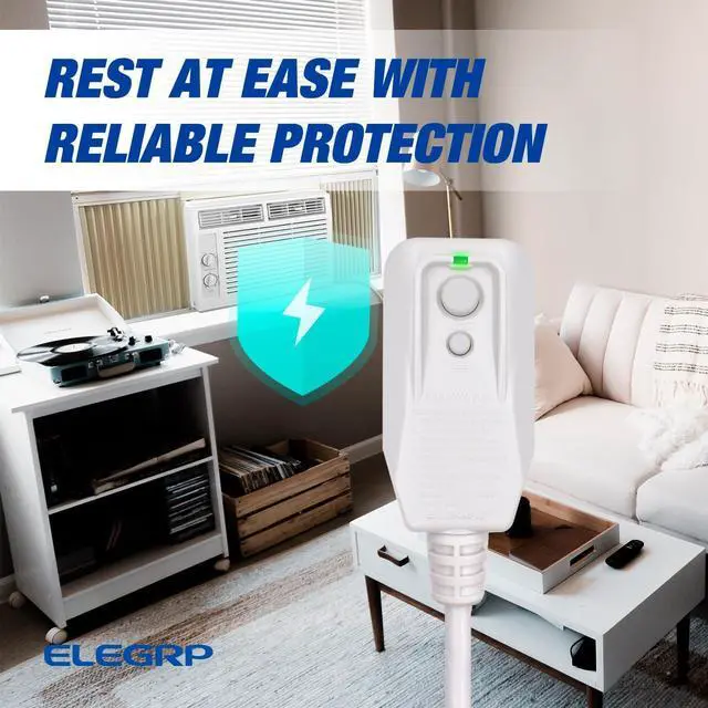 Alt view image 5 of 6 - ELEGRP 0651510LY L15515 L22515 18AWG LCDI Power Cord Plug for A/C Air Conditioner, E250451 UL Certified, 7.5FT Leakage Current Detection Interrupter Replacement, 120V 10A 1200W 60Hz NEMA 5-15P, 1 Pack