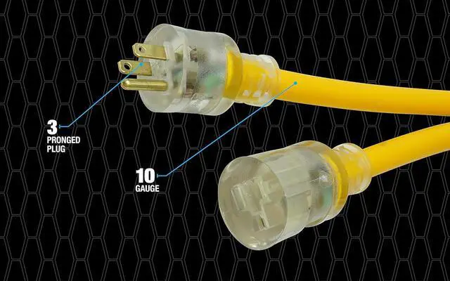 Alt view image 7 of 7 - Southwire Polar Solar Extra Heavy Duty Extension Cord - Built for Cold Weather & Rugged Use - SJEOOW Jacket - High Visibility Yellow - Waterproof - Lighted End - 10/3 Outdoor Cord - 100 Feet