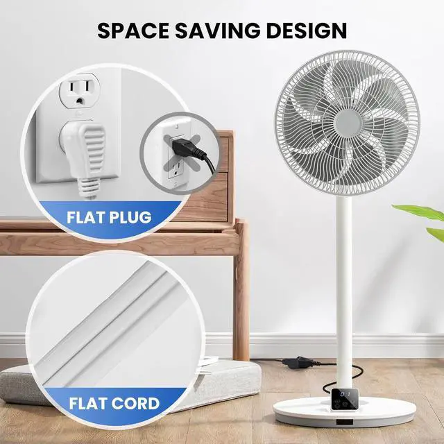 Alt view image 2 of 7 - YOJOE Indoor Extension Cord, 3 Prong Grounded 13A Power Cord, 16 Gauge Heavy Duty 12 ft White Flat Plug Extension Cord for Home, Office, 16/3 SPT-3 UL Listed