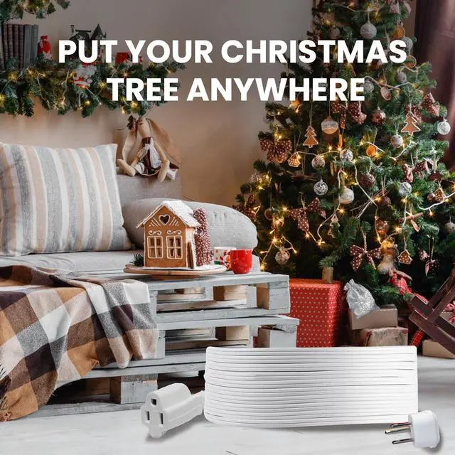 Alt view image 6 of 7 - YOJOE Indoor Extension Cord, 3 Prong Grounded 13A Power Cord, 16 Gauge Heavy Duty 12 ft White Flat Plug Extension Cord for Home, Office, 16/3 SPT-3 UL Listed