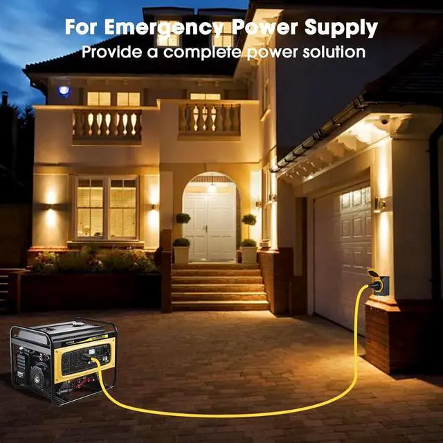 Alt view image 4 of 7 - 25FT 30 Amp Generator Power Cord and Power Inlet Box Waterproof Combo Kit, Heavey Dury NEMA L14-30P to L14-30R,125/250V 7500W 10 Gauge SJTW Generator Cord, Twist Lock Connector