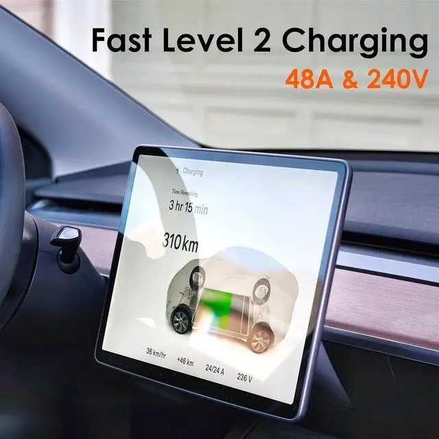 Alt view image 2 of 7 - 48A Tesla Extension Cord, 20ft, Compatible with Models 3/Y/S/X, Flexible & Durable, 1-Pack EV Charger Accessory, Tesla Charger Not Included